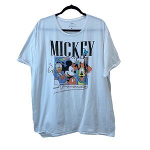 Disney Mickey Mouse and Friends Graphic Characters T Shirt White Womens Size XL